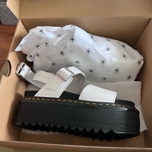Dr. Martens Voss Quad White Platform Sandals